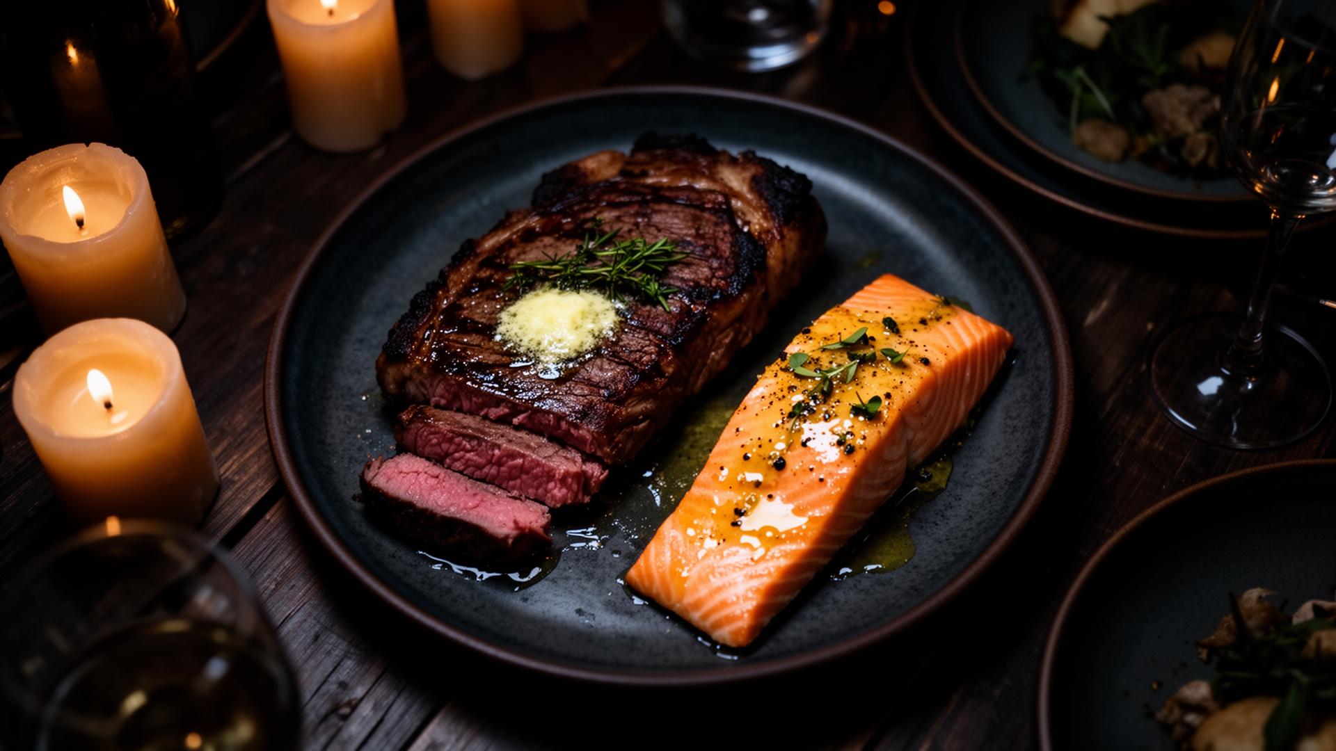 Seared New York strip steak from a Colorfull communal dinner with Chef Richie Million Jr.