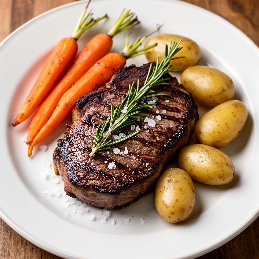 Seared New York strip steak from a Colorfull communal dinner with Chef Richie Million Jr.